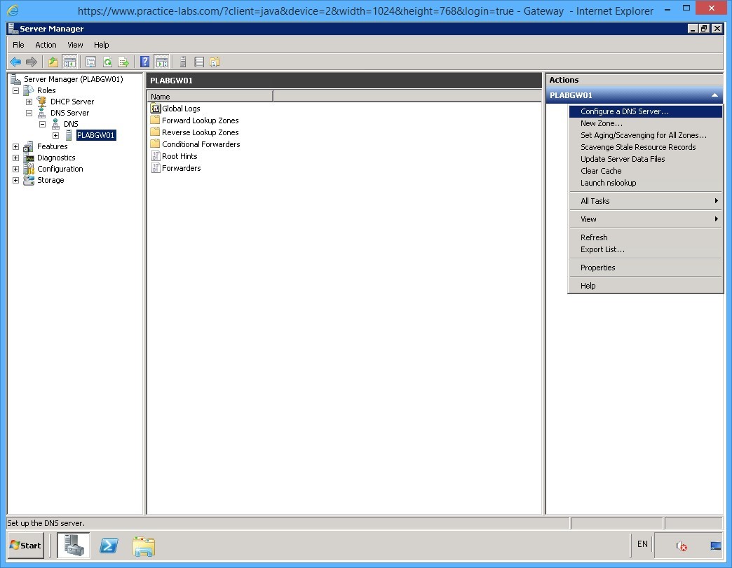 Practice Labs screenshot.
